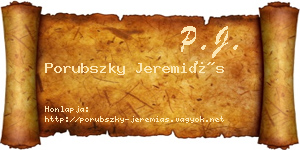 Porubszky Jeremiás névjegykártya